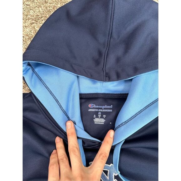 UNC Champion Carolina Pullover Hoodie Sweatshirt North Carolina Navy Blue Mens M - Picture 4 of 11